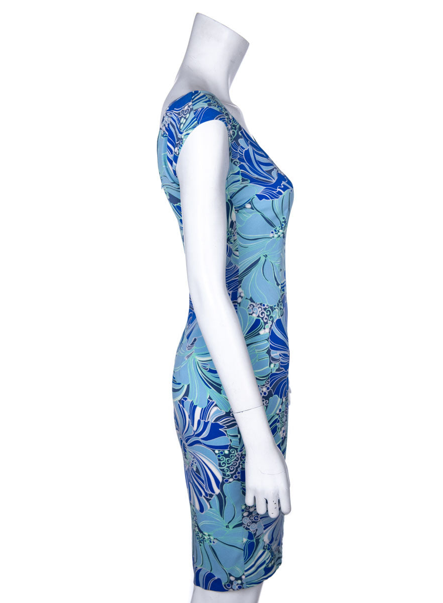 Dolce & Gabbana Blue Floral Print Silk Dress - Buy Designer Goods CA Dolce & Gabbana Blue Floral Print Silk Dress - Buy Designer Goods CA