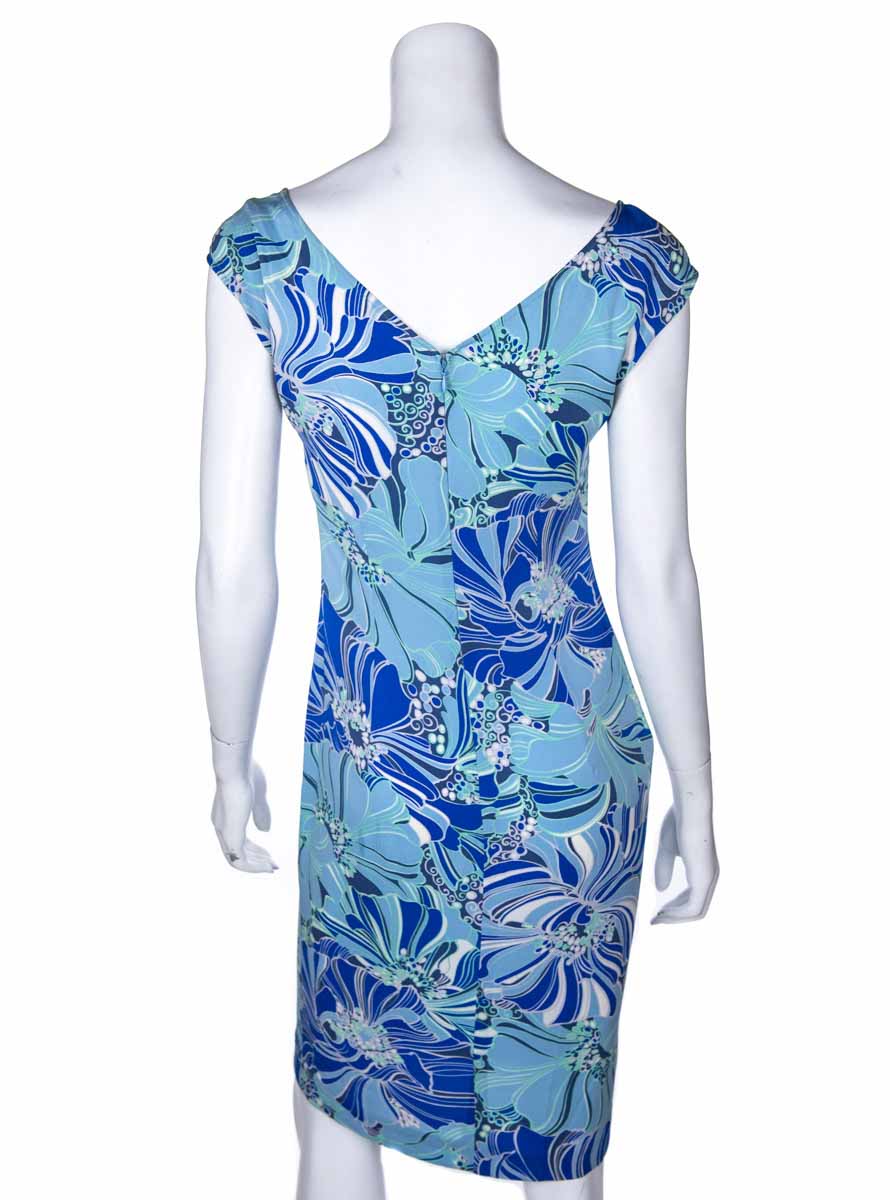 Dolce & Gabbana Blue Floral Print Silk Dress Size XS | IT 40 - Love that Bag etc - Preowned Authentic Designer Handbags & Preloved Fashions