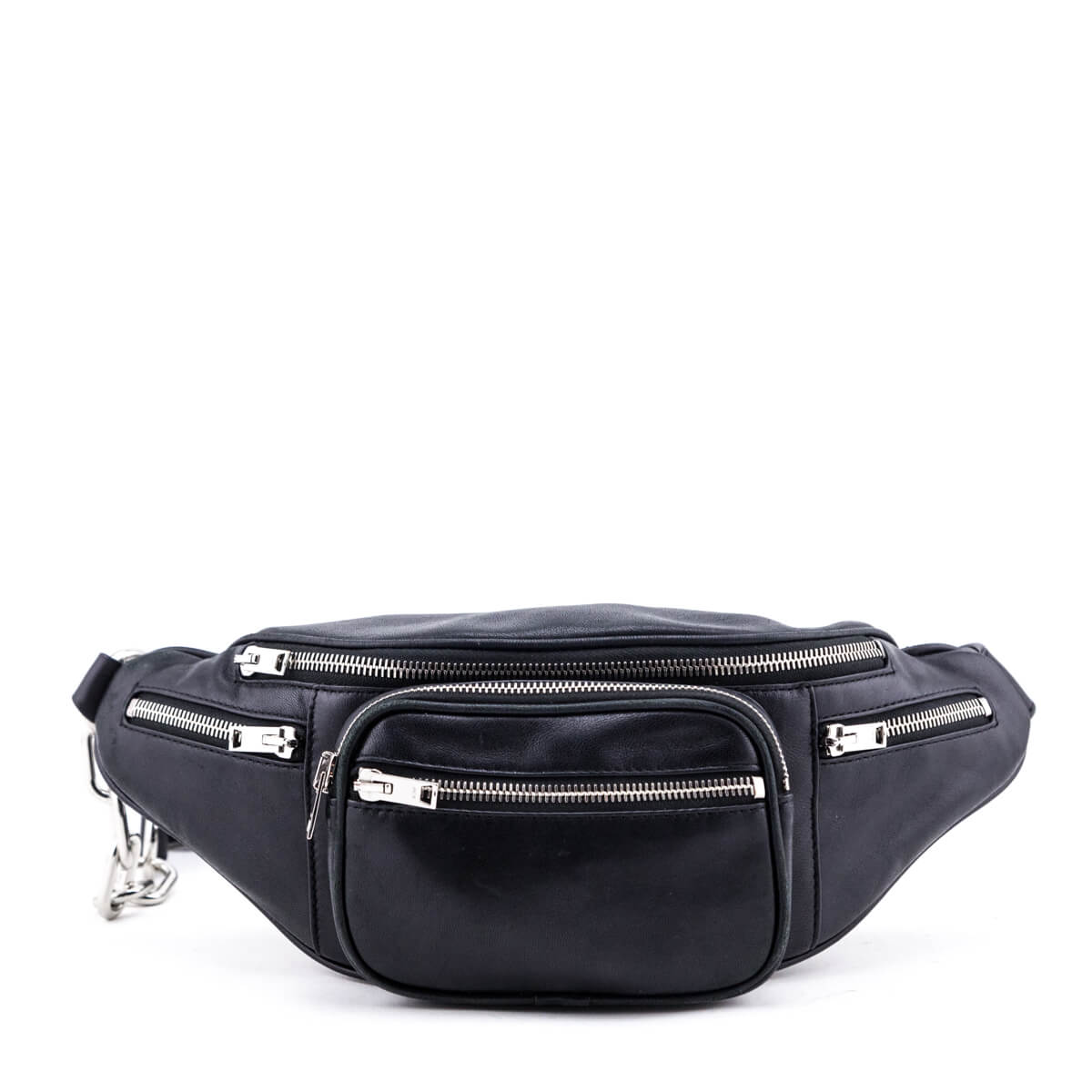 Alexander Wang Black Buffed Lambskin Attica Fanny Pack