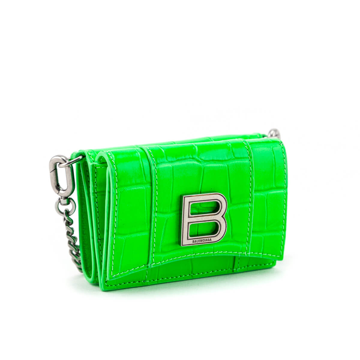 Trunk Chain Wallet - Luxury Shiny Crocodile Green