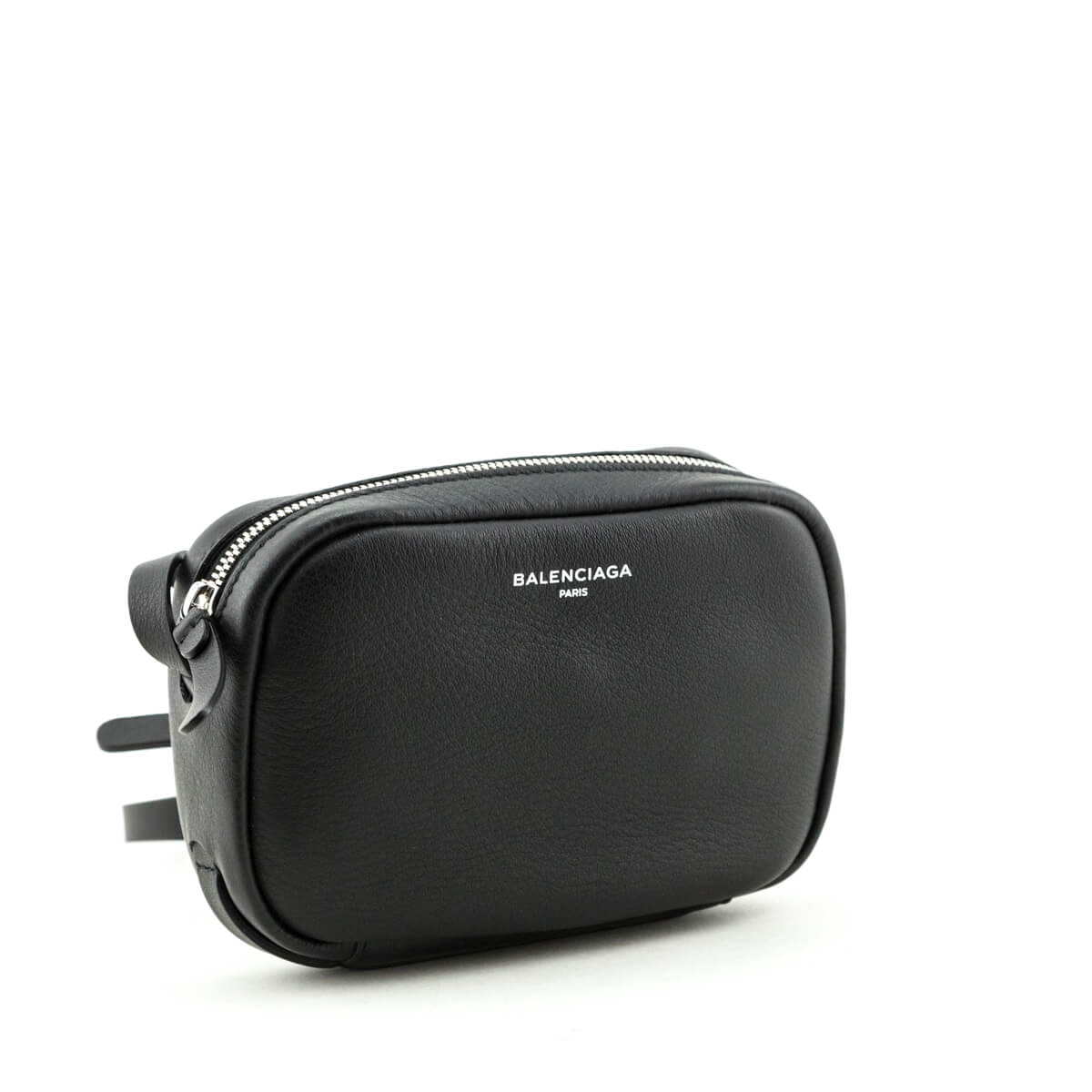 BALENCIAGA Grained Calfskin XS Ville Camera Bag Black 1280477