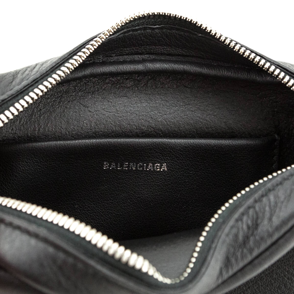 BALENCIAGA Grained Calfskin XS Ville Camera Bag Black 1280477