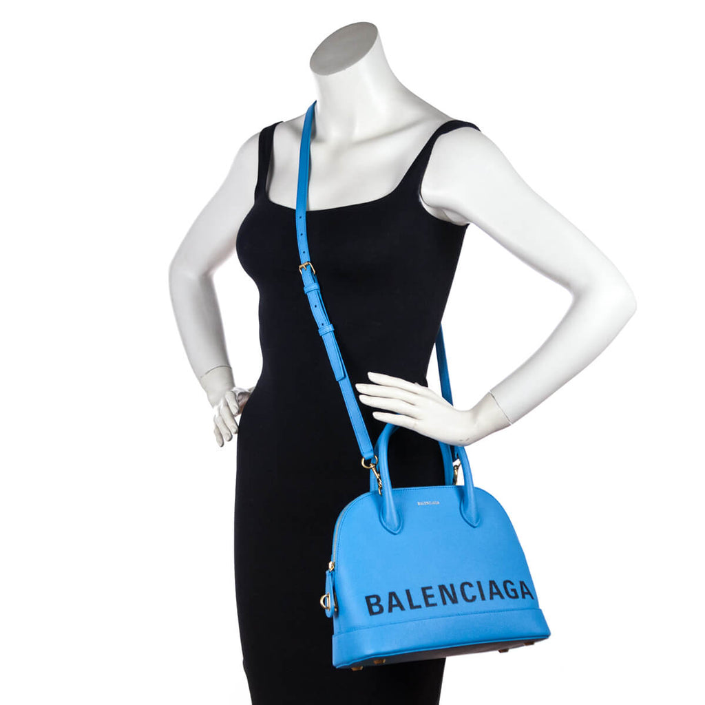 Balenciaga Ville Top Handle Bag Blue Leather ref.757648 - Joli Closet