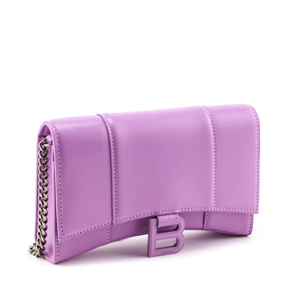 Balenciaga Lilac Calfskin Hourglass Wallet On Chain - Love that Bag etc - Preowned Authentic Designer Handbags & Preloved Fashions