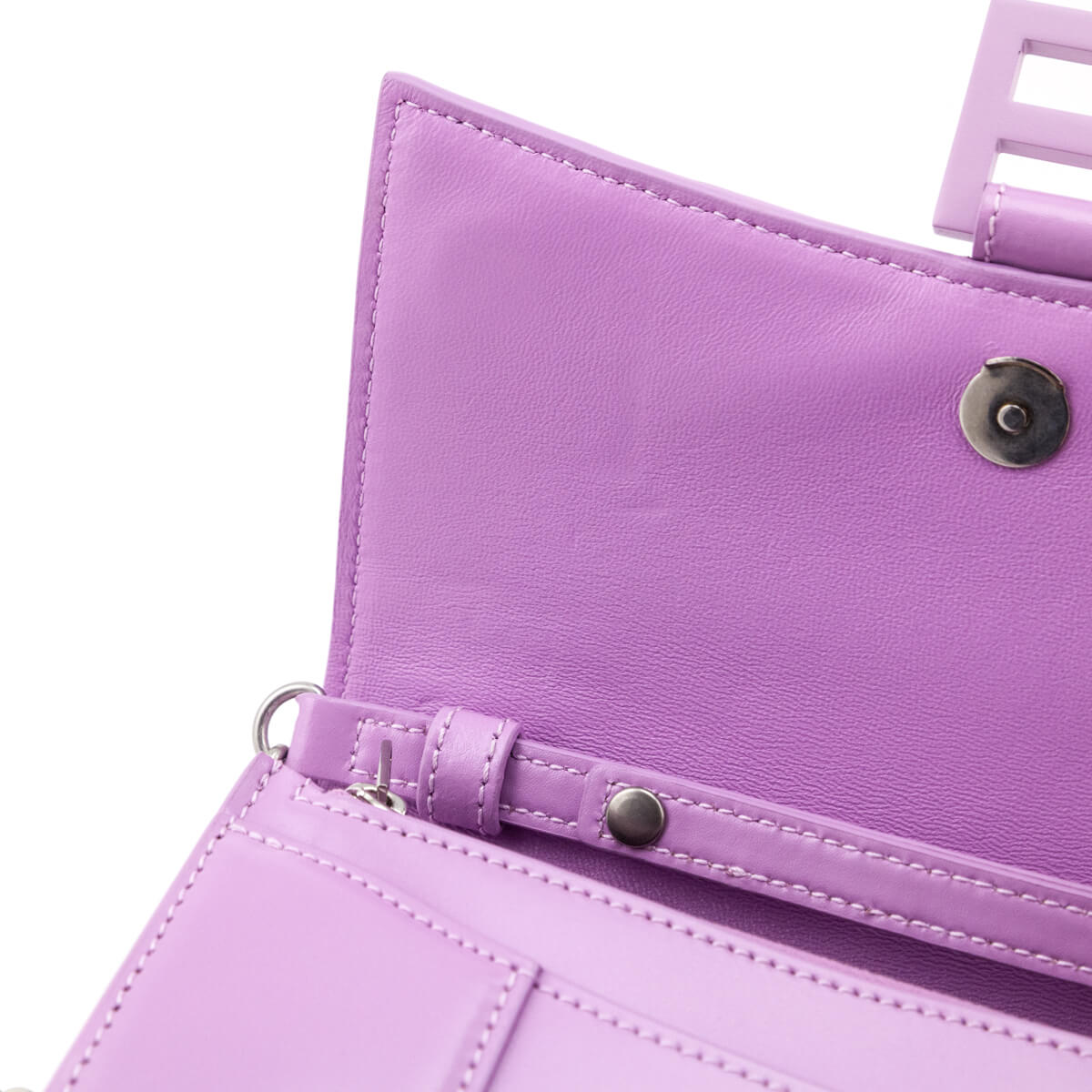 Balenciaga Lilac Calfskin Hourglass Wallet On Chain - Love that Bag etc - Preowned Authentic Designer Handbags & Preloved Fashions