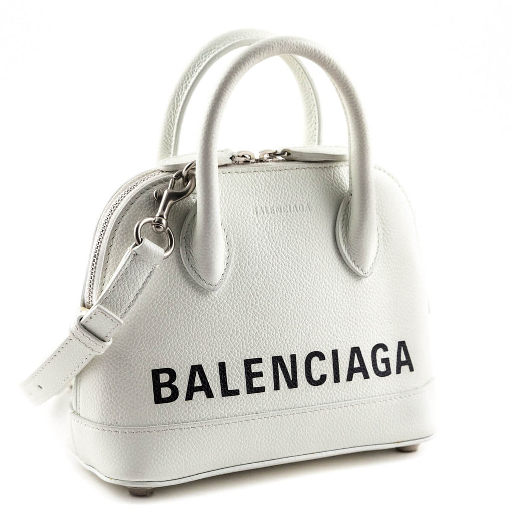 Balenciaga Ville Top Handle XXS White/Pink in Calfskin with Silver-tone - US