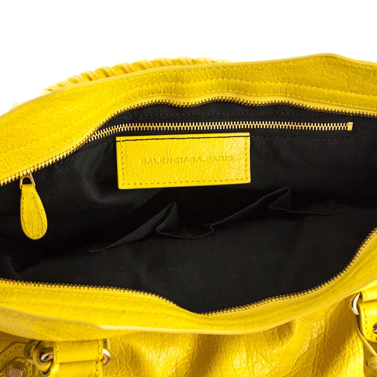 Balenciaga Curry Lambskin Giant 12 Gold City Bag - Love that Bag etc - Preowned Authentic Designer Handbags & Preloved Fashions