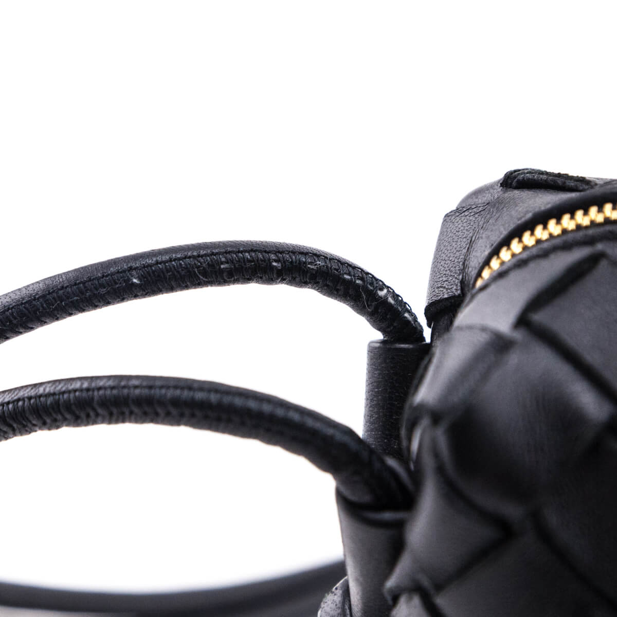 Bottega Veneta Black Nappa Calfskin Intrecciato Mini Loop Camera Bag - Love that Bag etc - Preowned Authentic Designer Handbags & Preloved Fashions