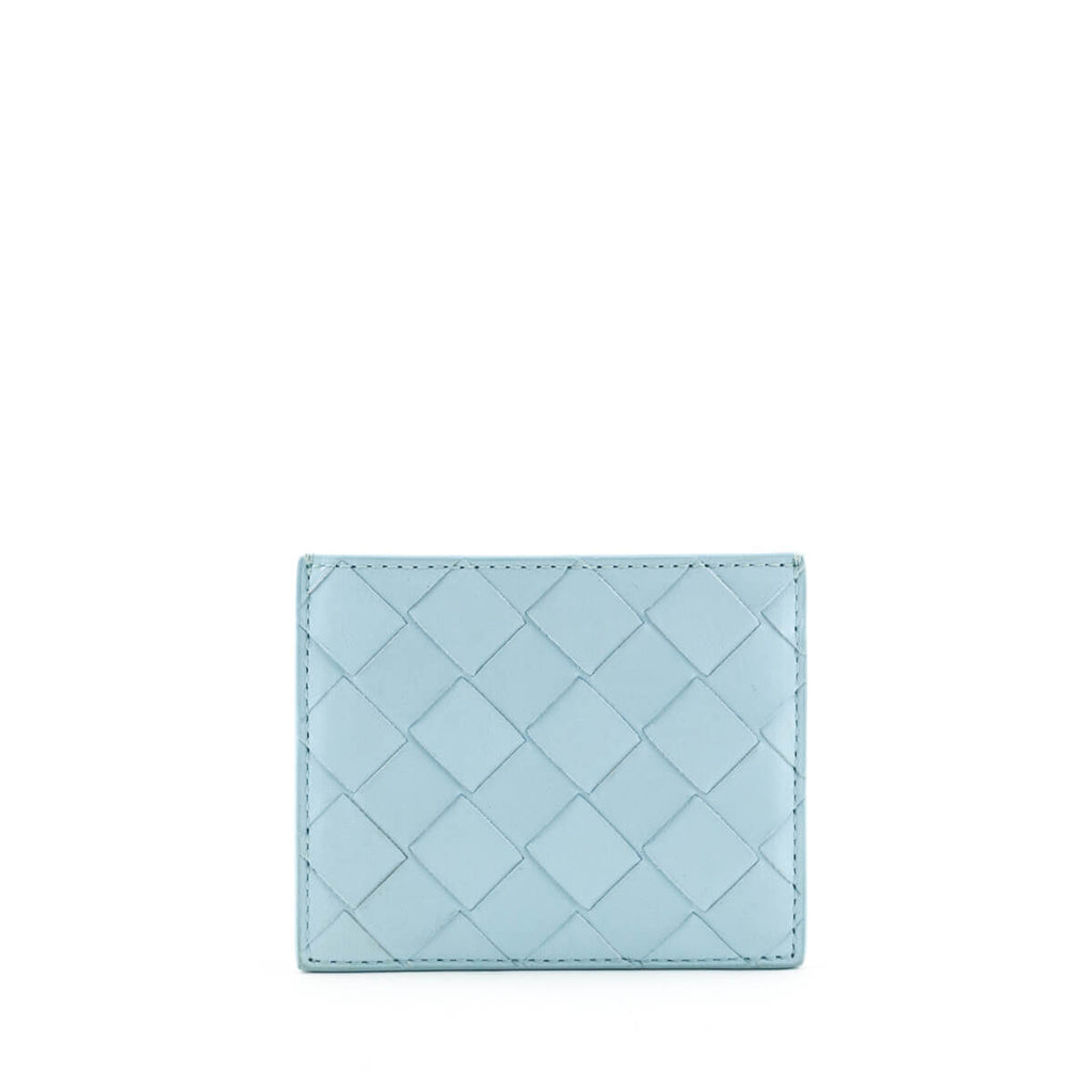 Bottega Veneta Light Blue Intrecciato Nappa Card Holder - BV Handbags
