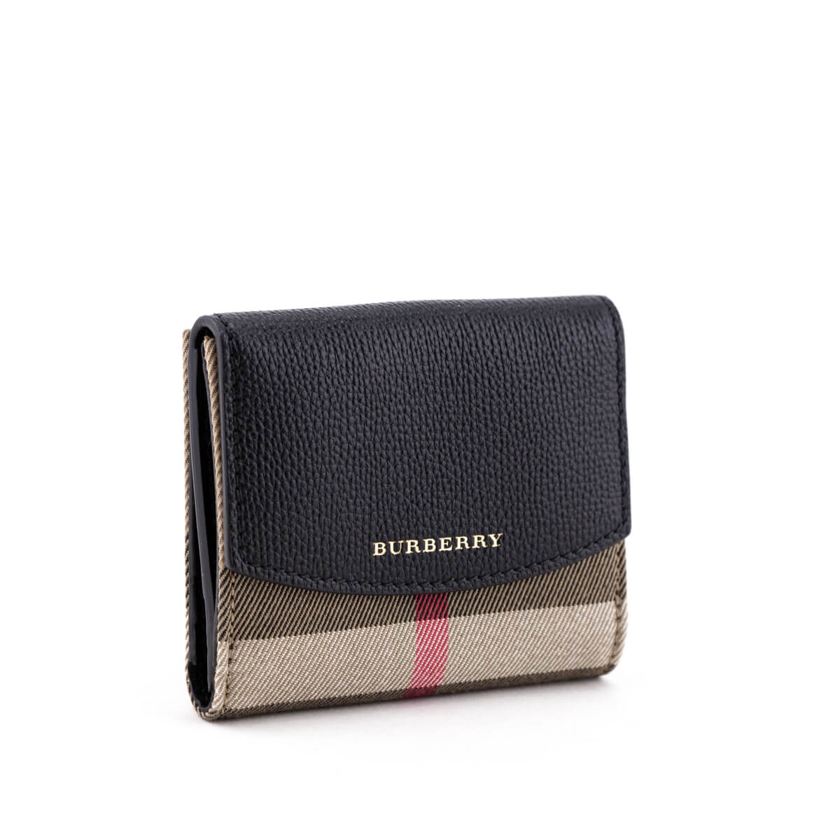 BURBERRY: Luna canvas and leather wallet - Black