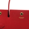 Burberry Bright Red Grained Calfskin Small Two-Handle Title Bag - Love that Bag etc - Preowned Authentic Designer Handbags & Preloved Fashions