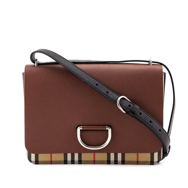 Burberry Brown/Beige House Check Canvas And Leather Bridle Peyton