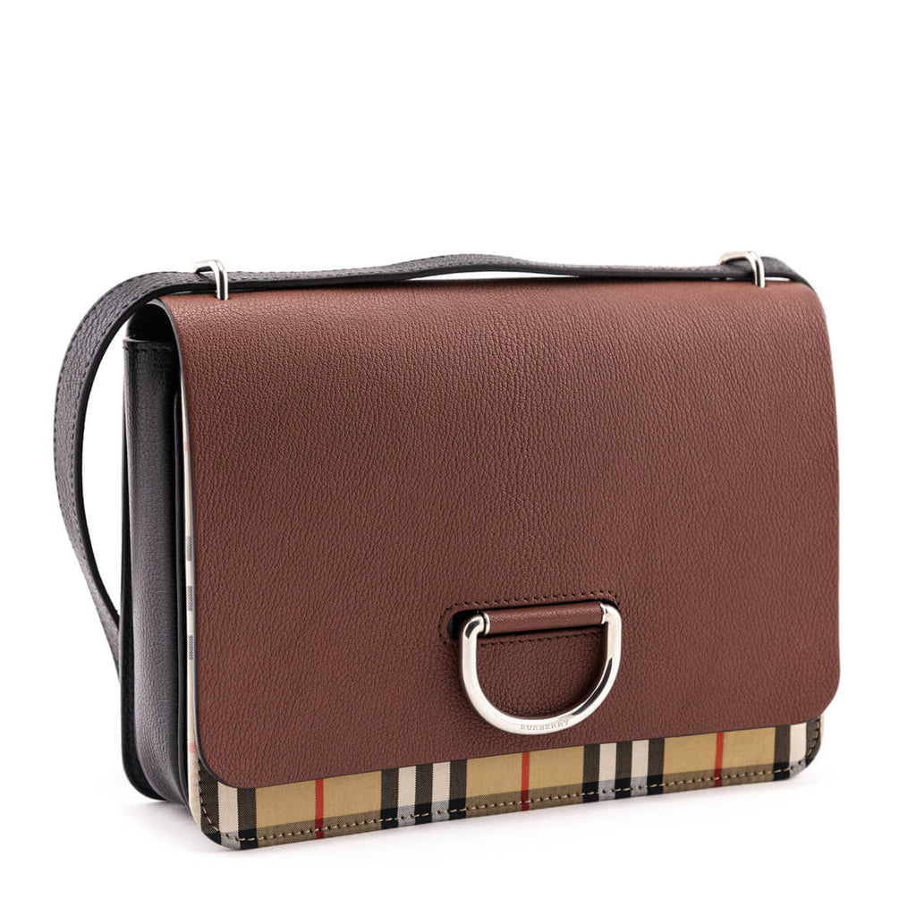 Burberry Leather Vintage Check D-Ring Mini Crossbody Bag (SHF-ltBVNi) –  LuxeDH