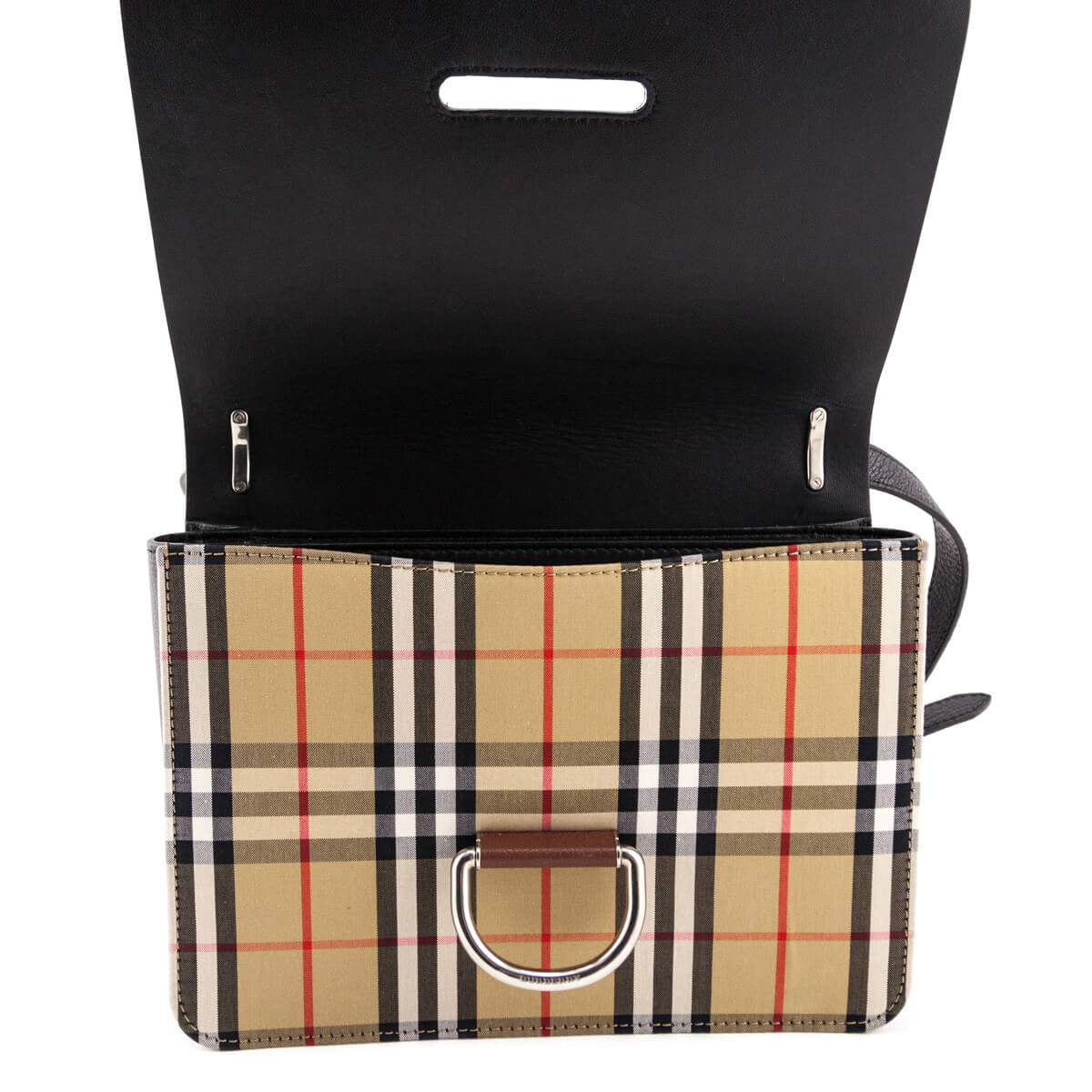 Shoulder bags Burberry - Leather and Vintage Check medium D-ring bag -  8010542