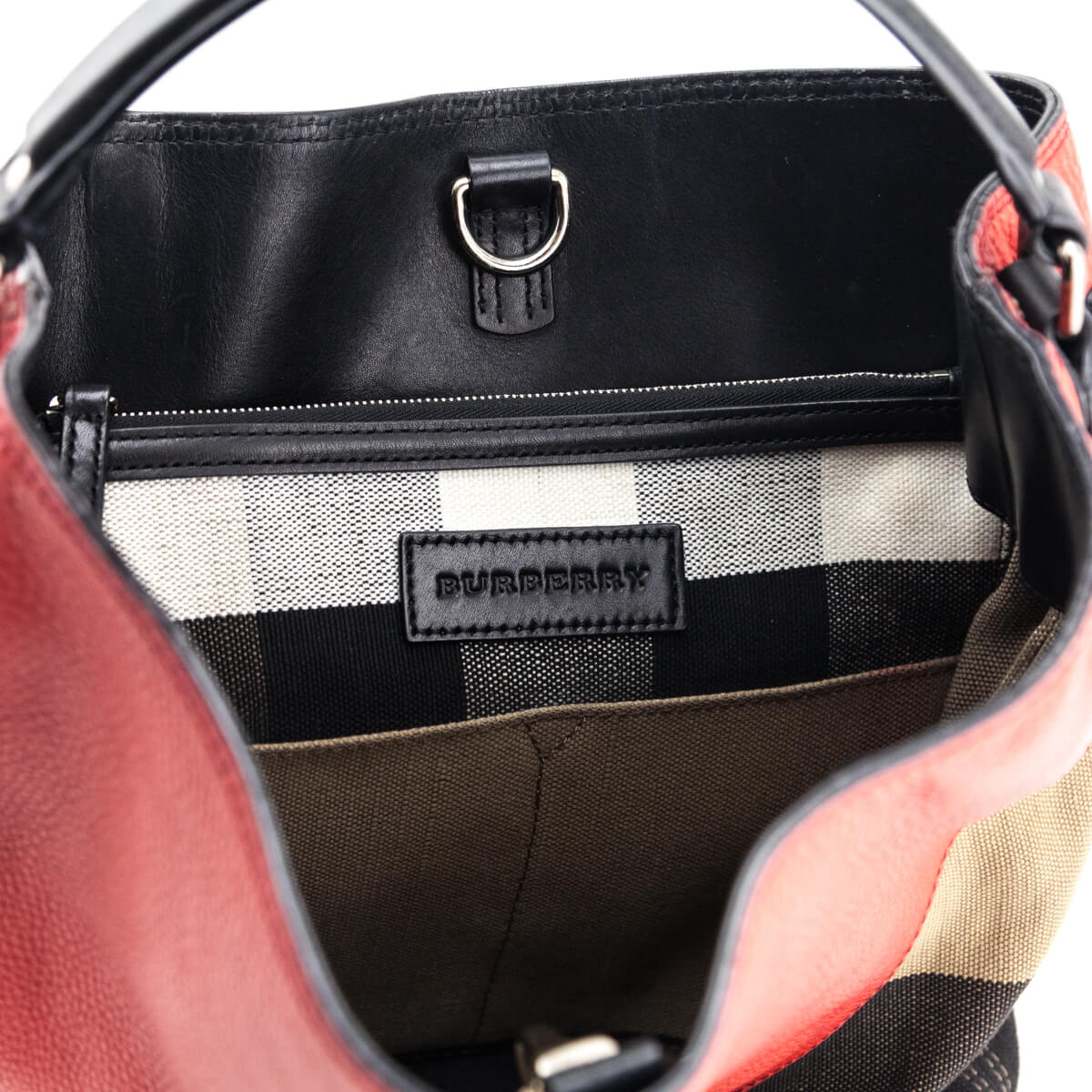 Burberry Susanna Medium Check Canvas Bucket Shoulder Bag