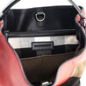 Burberry Check Canvas & Red Chevron Calfskin Susanna Medium Hobo Bag - Love that Bag etc - Preowned Authentic Designer Handbags & Preloved Fashions