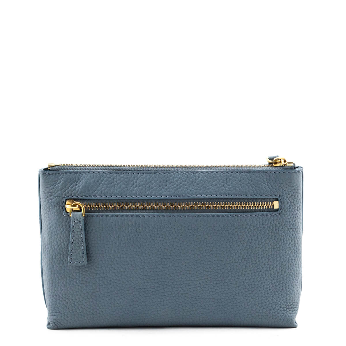 Burberry Women's Dusty Teal Blue Textured Leather Wallet