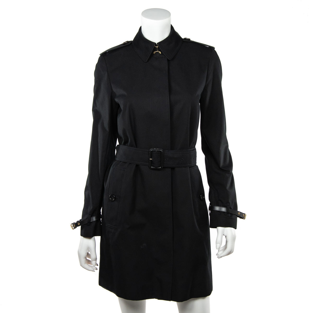 Burberry Black Rochester Mid Length Trench Coat Size S | UK 10 - Love that Bag etc - Preowned Authentic Designer Handbags & Preloved Fashions