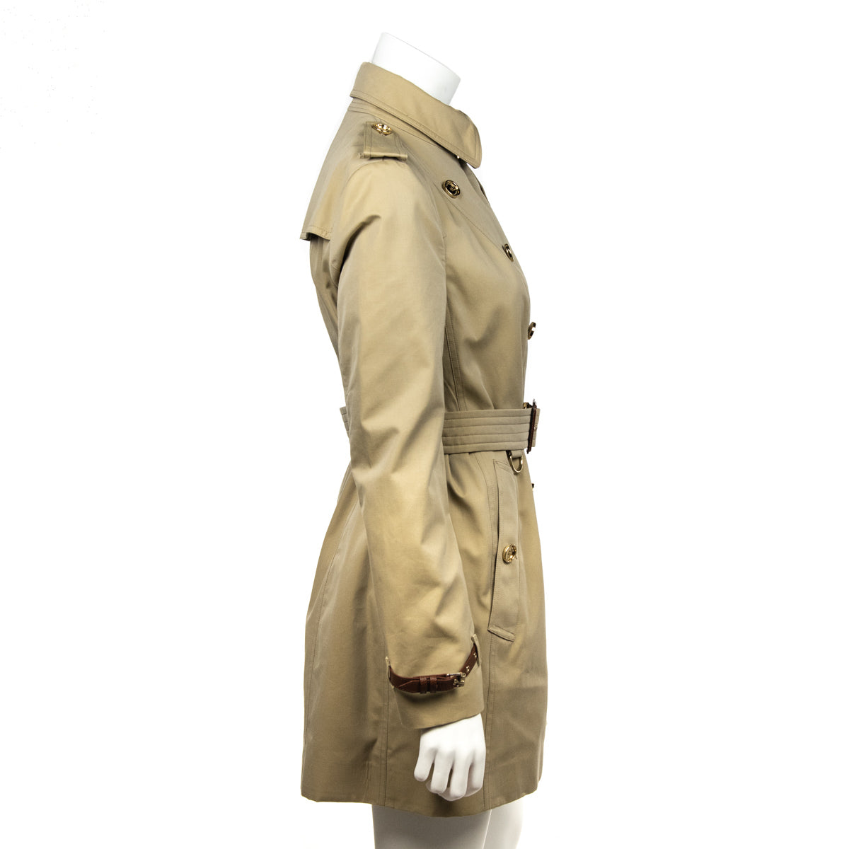 Burberry Honey Sandringham Mid Length Trench Coat Size M | UK 12 - Love that Bag etc - Preowned Authentic Designer Handbags & Preloved Fashions