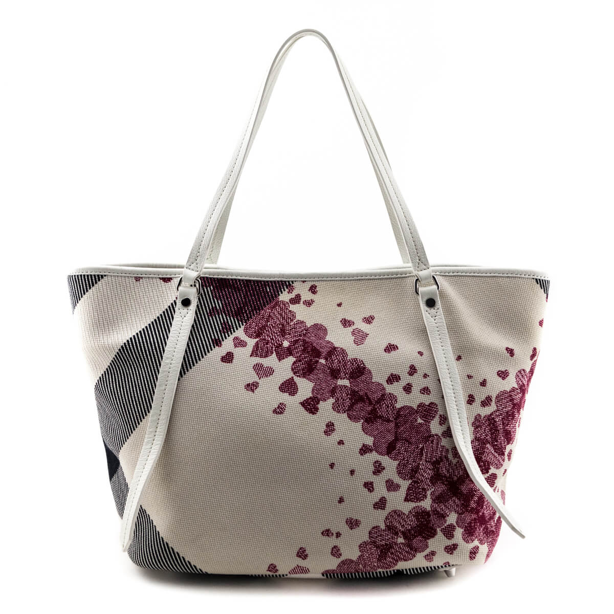 Burberry White Canvas Confetti Heart Medium Cantley Tote - Love that Bag etc - Preowned Authentic Designer Handbags & Preloved Fashions
