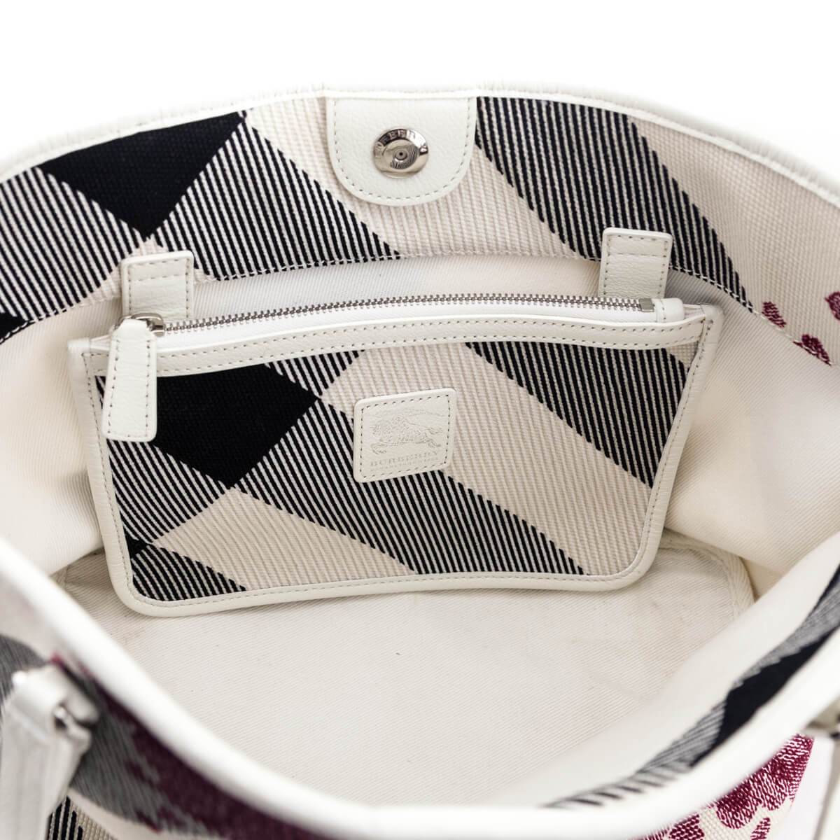 Burberry White Canvas Confetti Heart Medium Cantley Tote - Love that Bag etc - Preowned Authentic Designer Handbags & Preloved Fashions