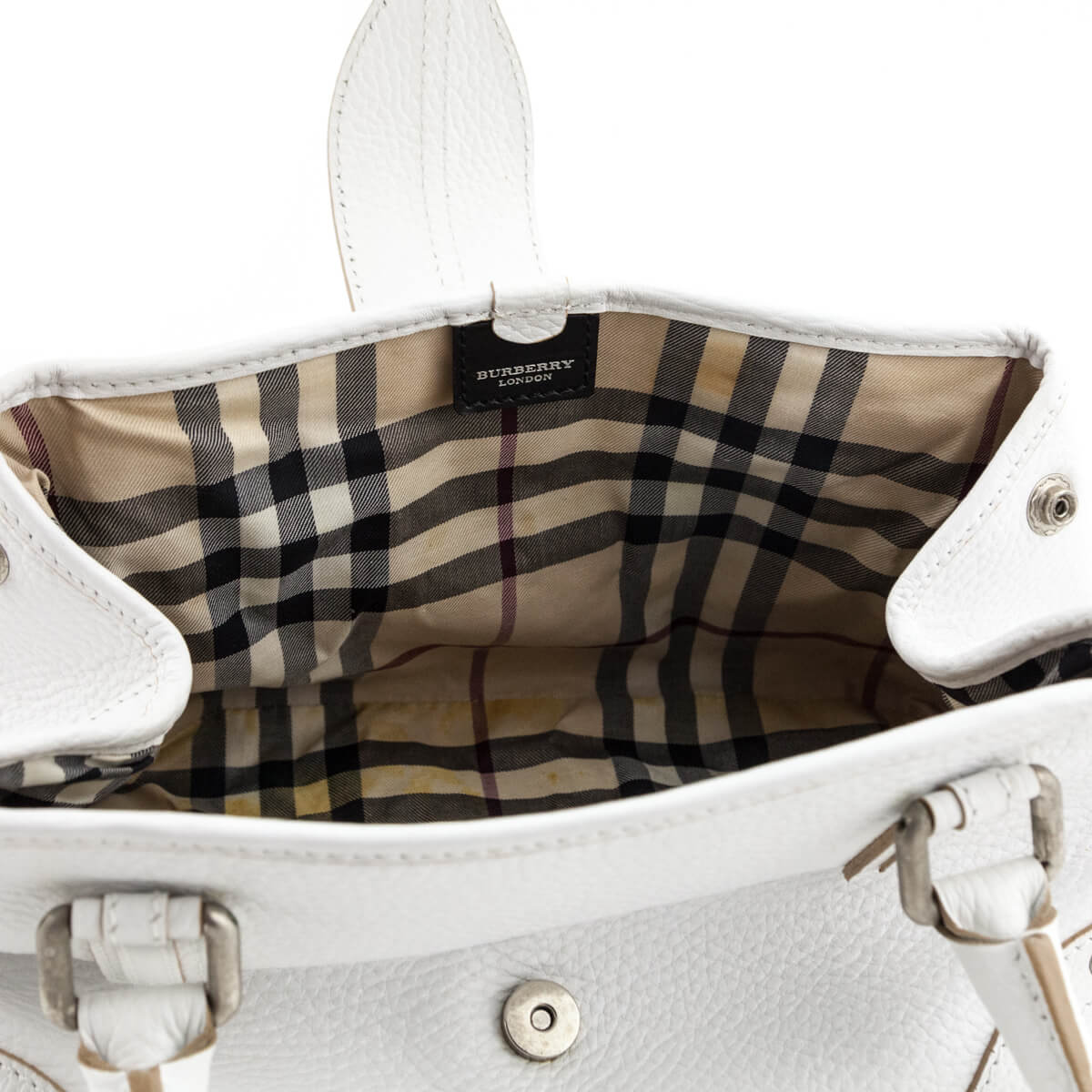 Burberry White Grained Calfskin Mini Bag - Love that Bag etc - Preowned Authentic Designer Handbags & Preloved Fashions