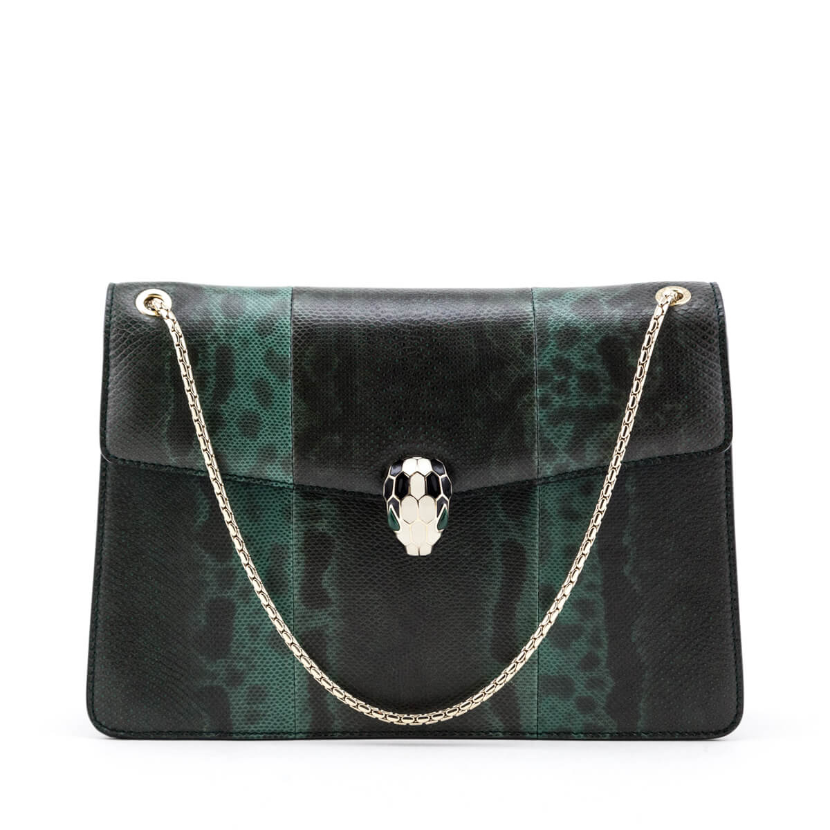 Bvlgari Green Karung Medium Serpenti Forever Flap Bag - Love that Bag etc - Preowned Authentic Designer Handbags & Preloved Fashions