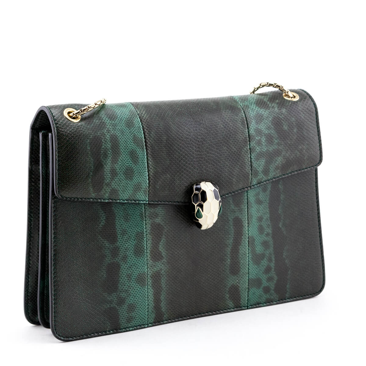 Bvlgari Green Karung Medium Serpenti Forever Flap Bag - Love that Bag etc - Preowned Authentic Designer Handbags & Preloved Fashions