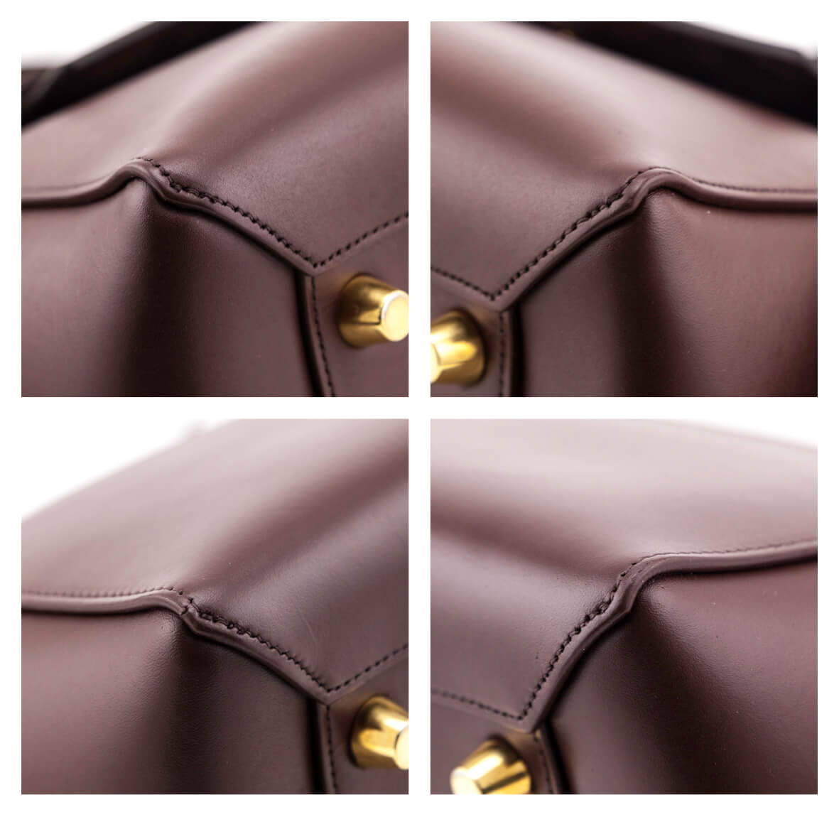 CELINE Belt Bag / Burgundy Smooth and Grained Leather Mini Belt Bag