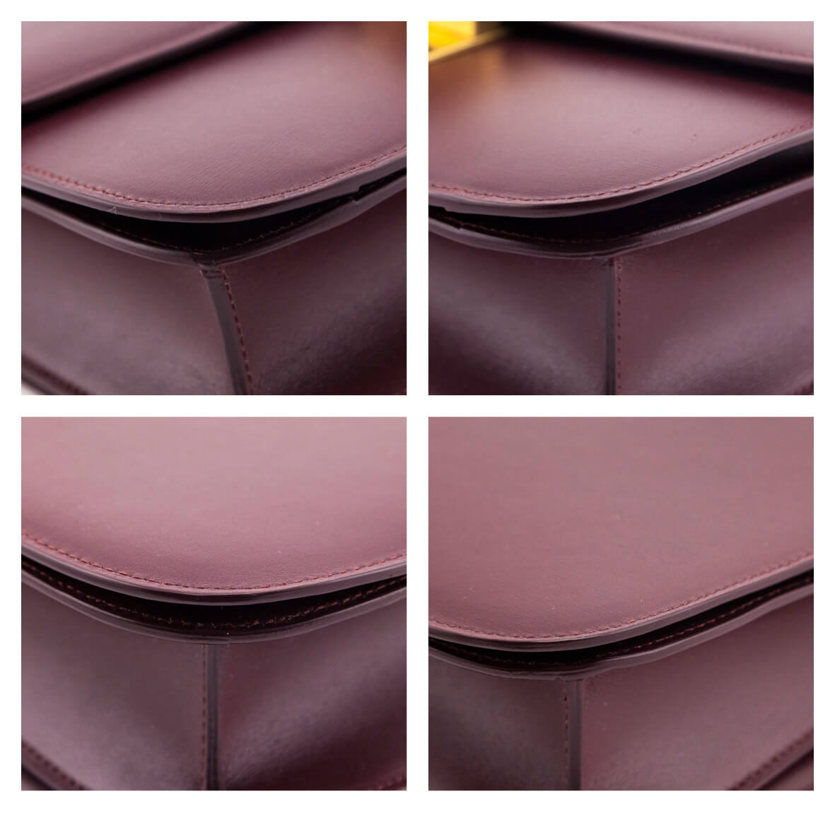 CELINE Box Calfskin Small Classic Box Flap Bag Burgundy 1197868