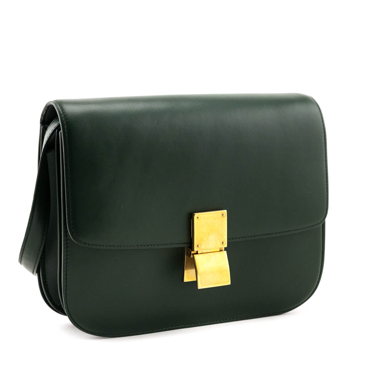 Celine Medium Classic Bag In Box Calfskin- Dark Green