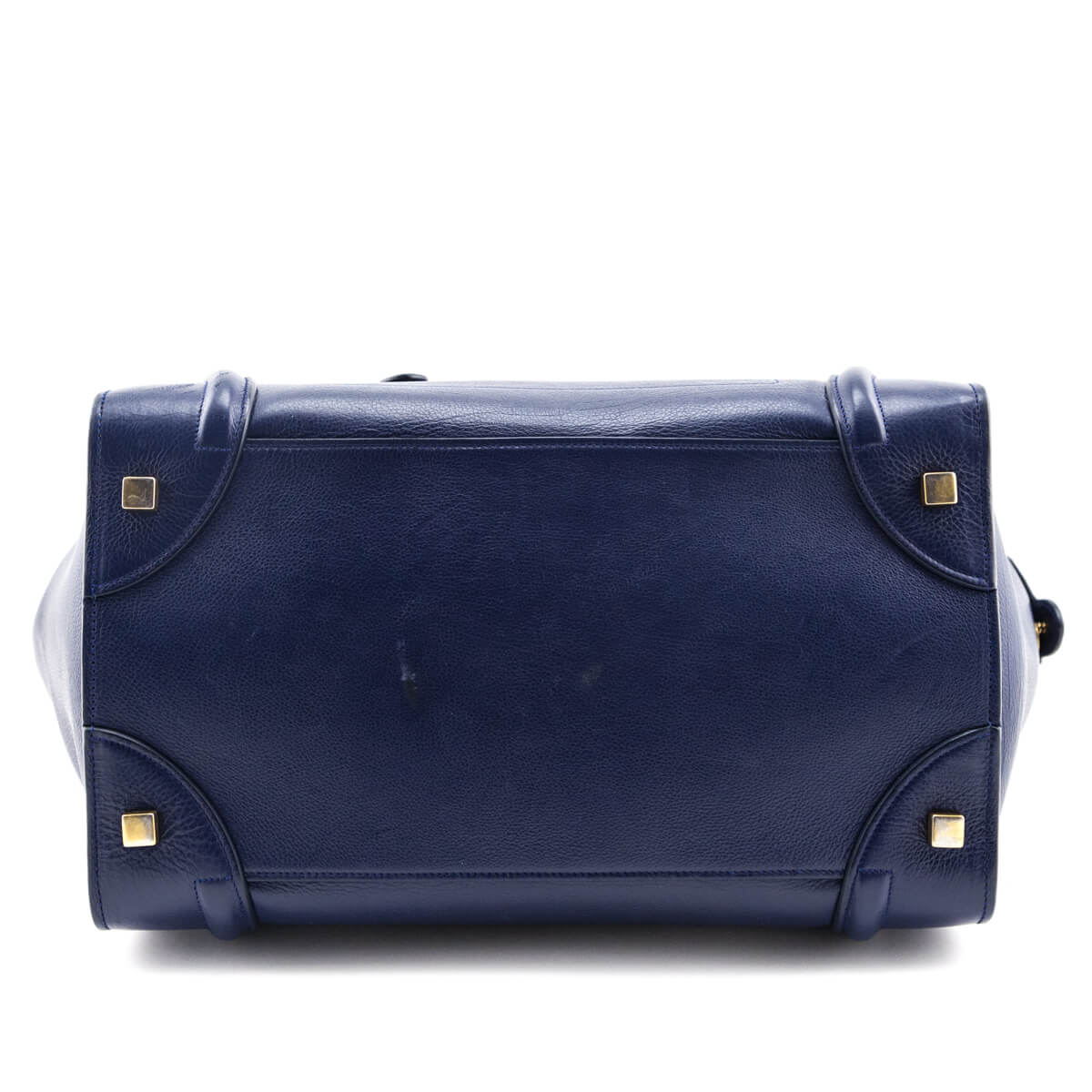 Celine, Bags, Authentic Celine Navy Blue Mini Luggage Tote Bag