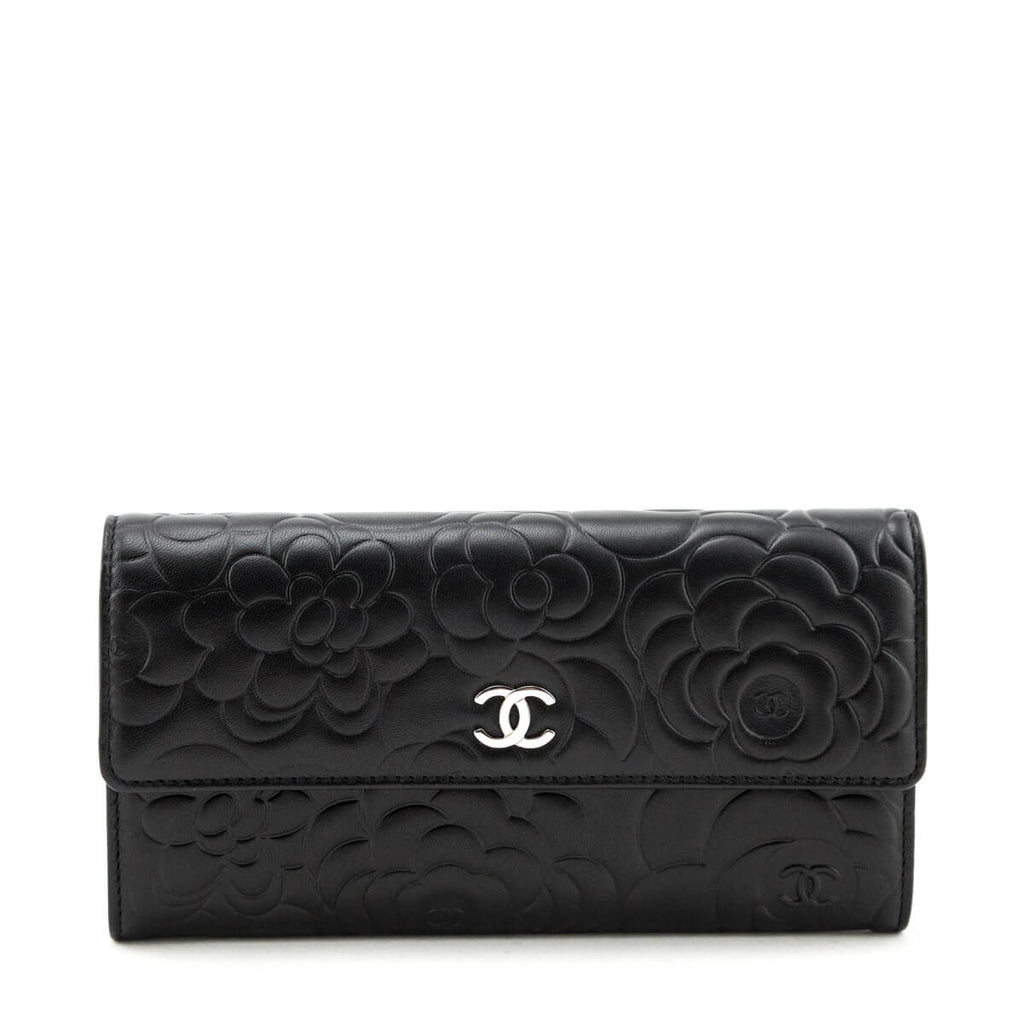 Chanel camellia embossed wallet Clearance