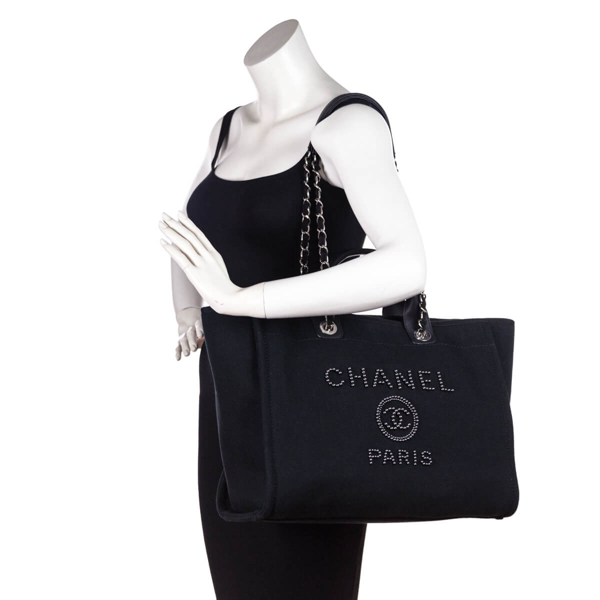 Rare Chanel Black Luxe Lambskin Pearl Obsession XL Tote Bag SHW  Boutique  Patina