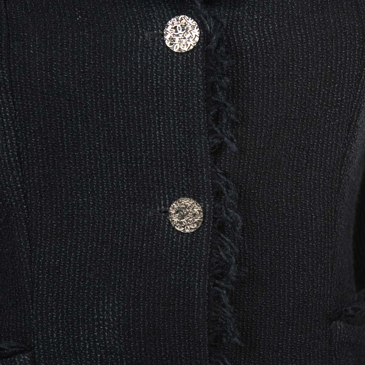 Chanel Black Frayed Vintage Jacket - Preloved Chanel Jacket Canada