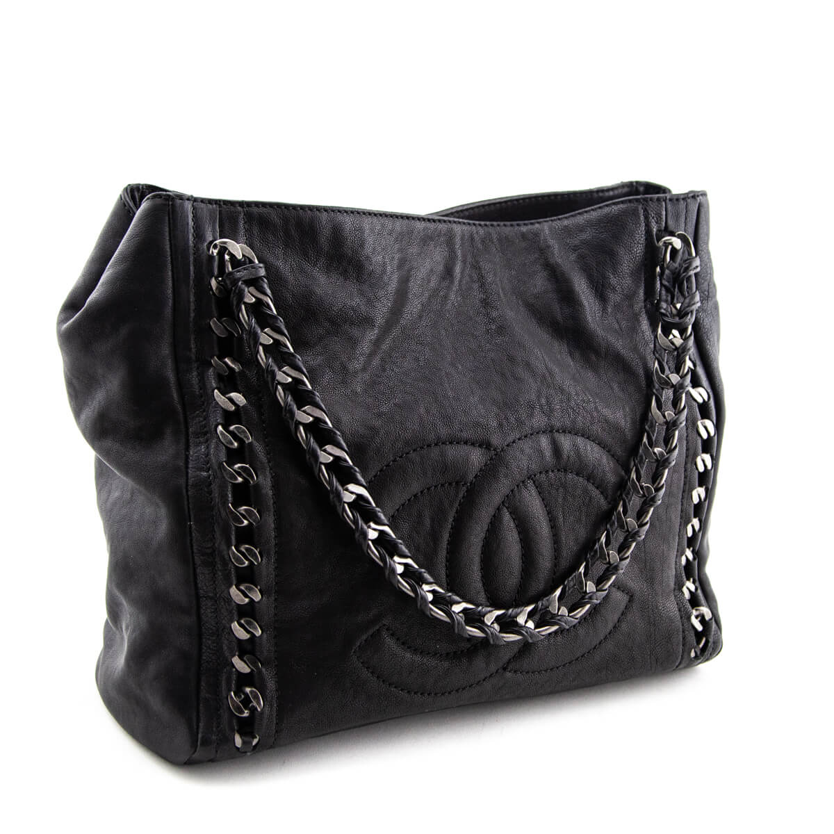 Chanel Black Glazed Caviar Modern Chain Tote - Shop Chanel Handbags CA