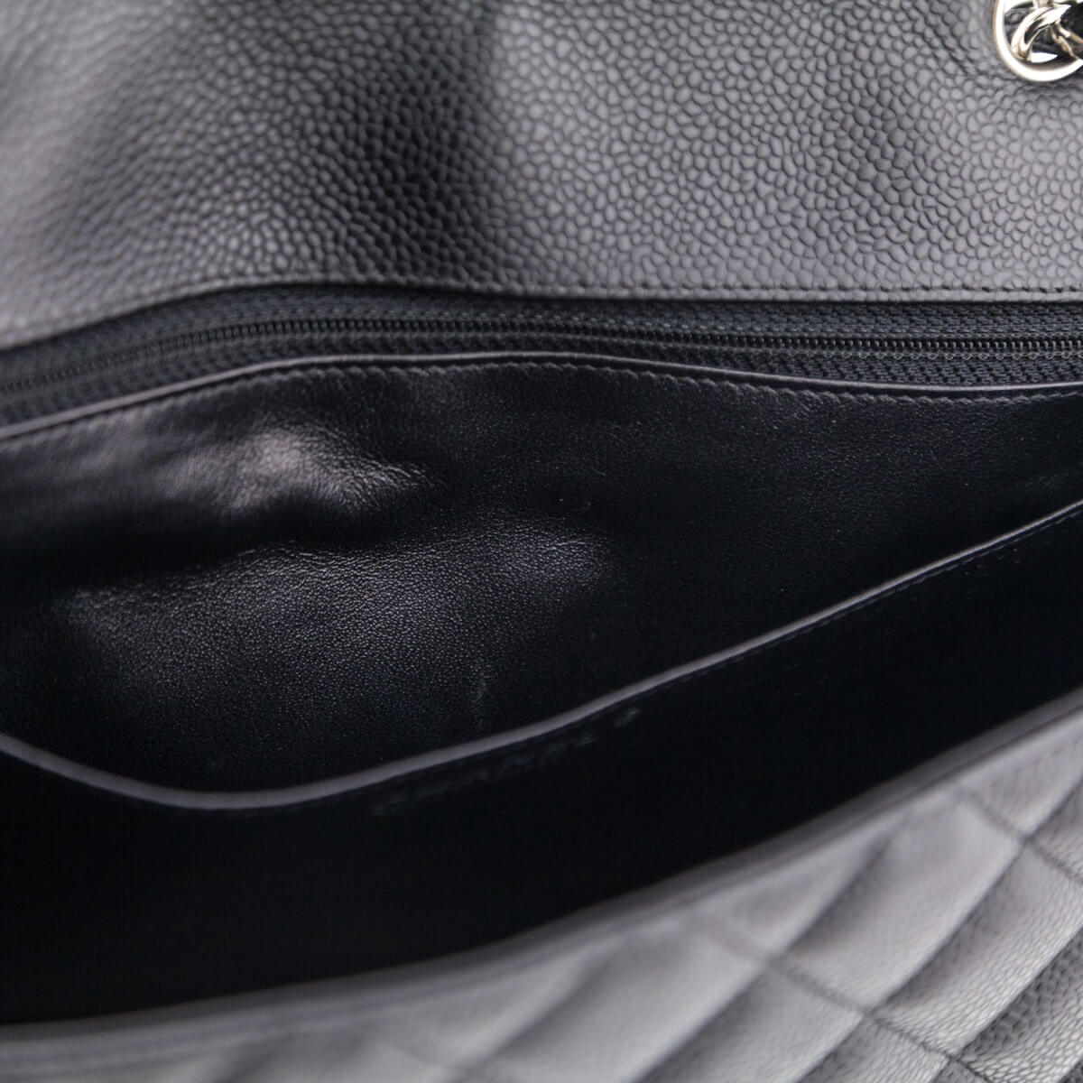 Chanel Black Quilted Caviar Jumbo Large Classic Single Flap Bag - Love that Bag etc - Preowned Authentic Designer Handbags & Preloved Fashions