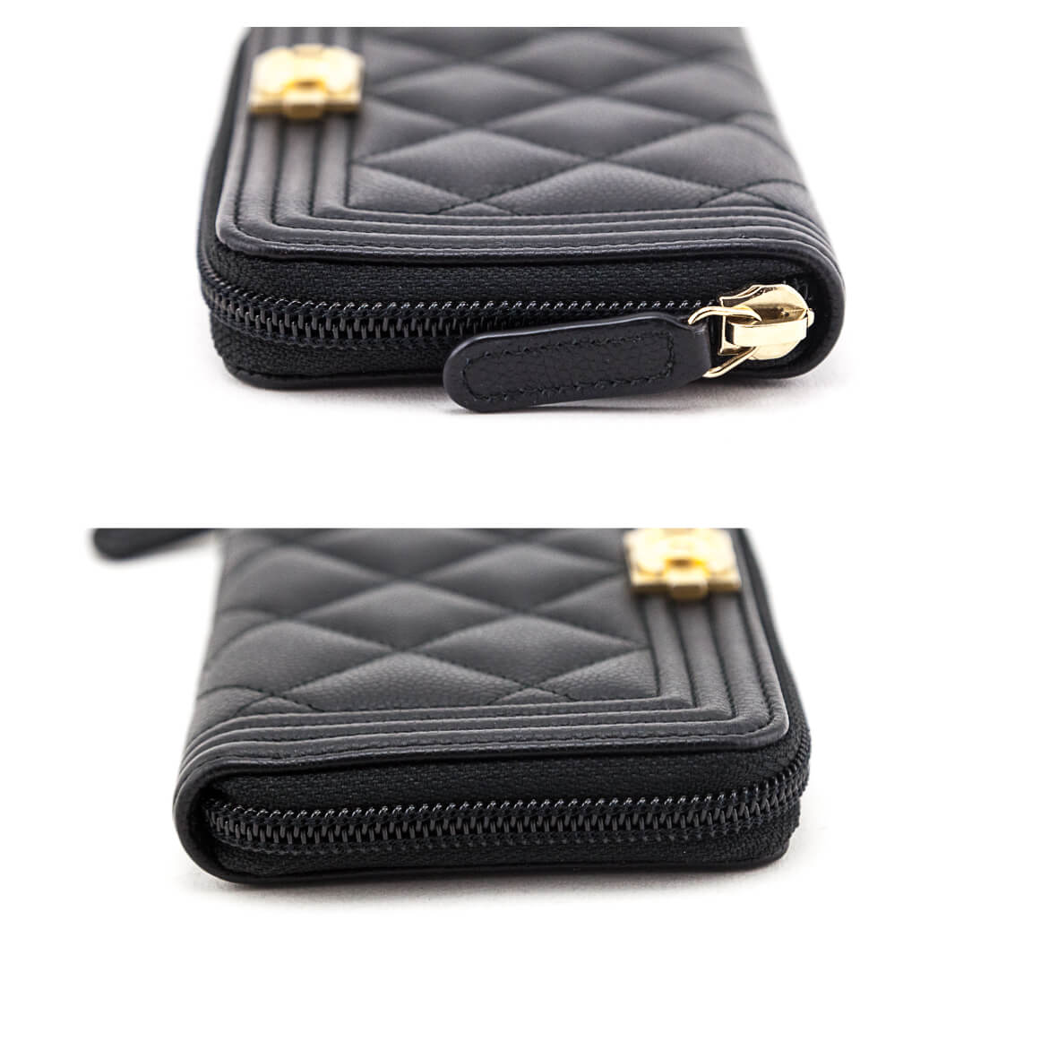 Chanel Small Boy Zipped Interlocking CC Logo Continental Wallet - Black  Wallets, Accessories - CHA912983
