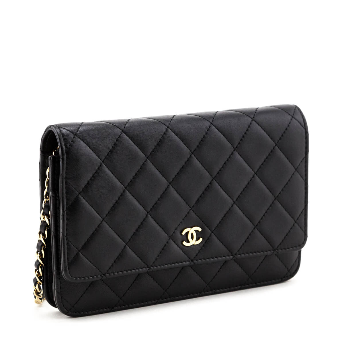 Chanel Black Quilted Lambskin Classic Wallet On Chain GHW - Love that Bag etc - Preowned Authentic Designer Handbags & Preloved Fashions