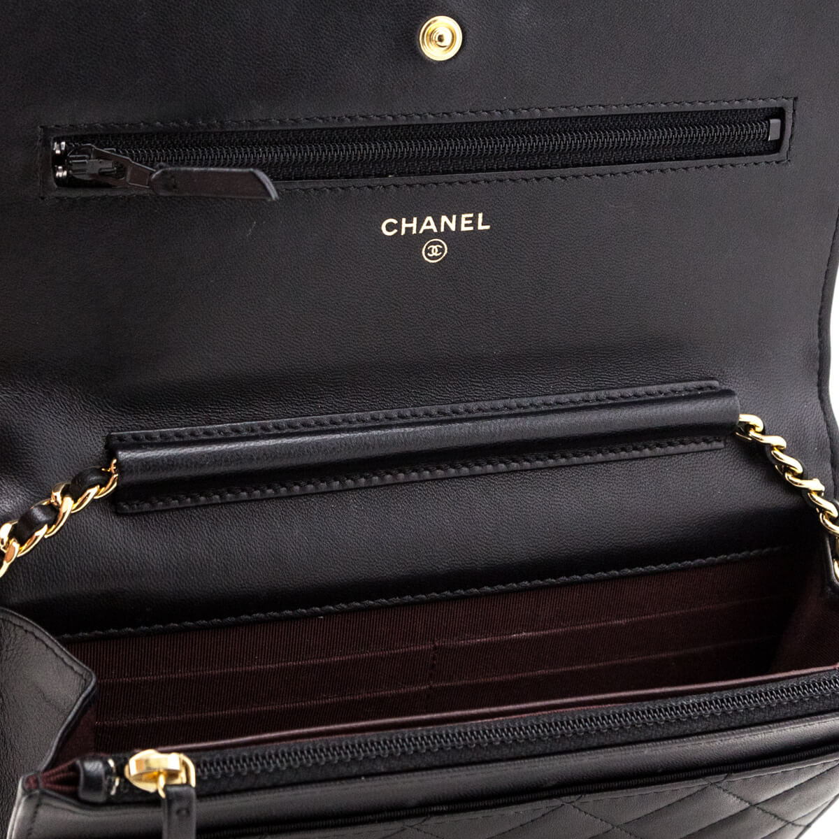 Chanel Black Quilted Lambskin Classic Wallet On Chain GHW - Love that Bag etc - Preowned Authentic Designer Handbags & Preloved Fashions