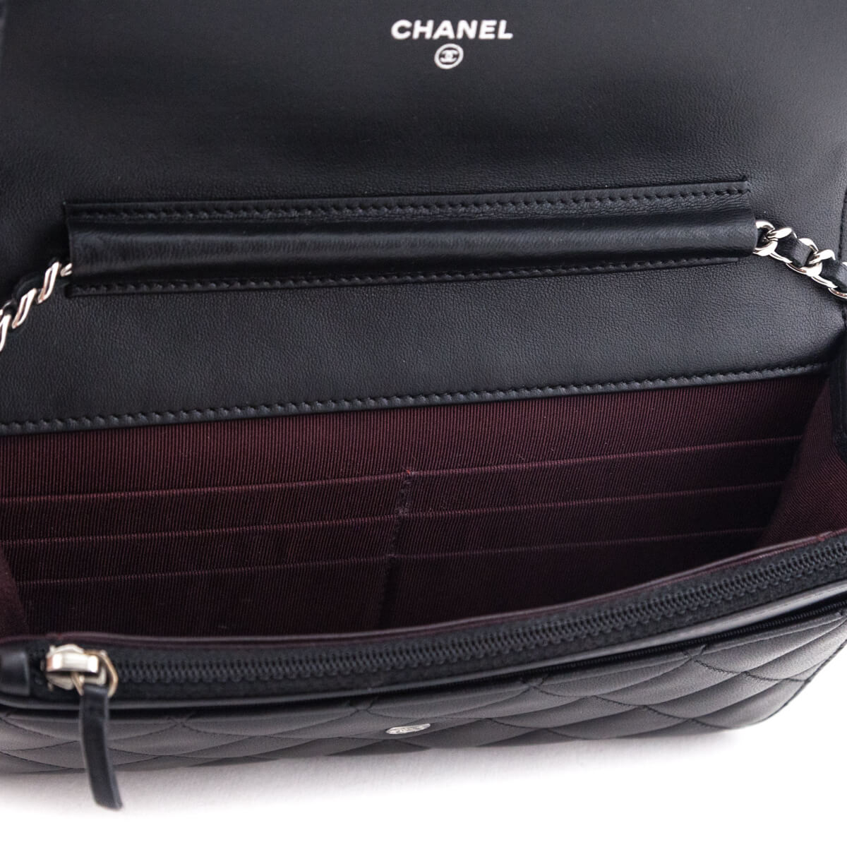 Chanel Black Quilted Lambskin Classic Wallet On Chain - Love that Bag etc - Preowned Authentic Designer Handbags & Preloved Fashions