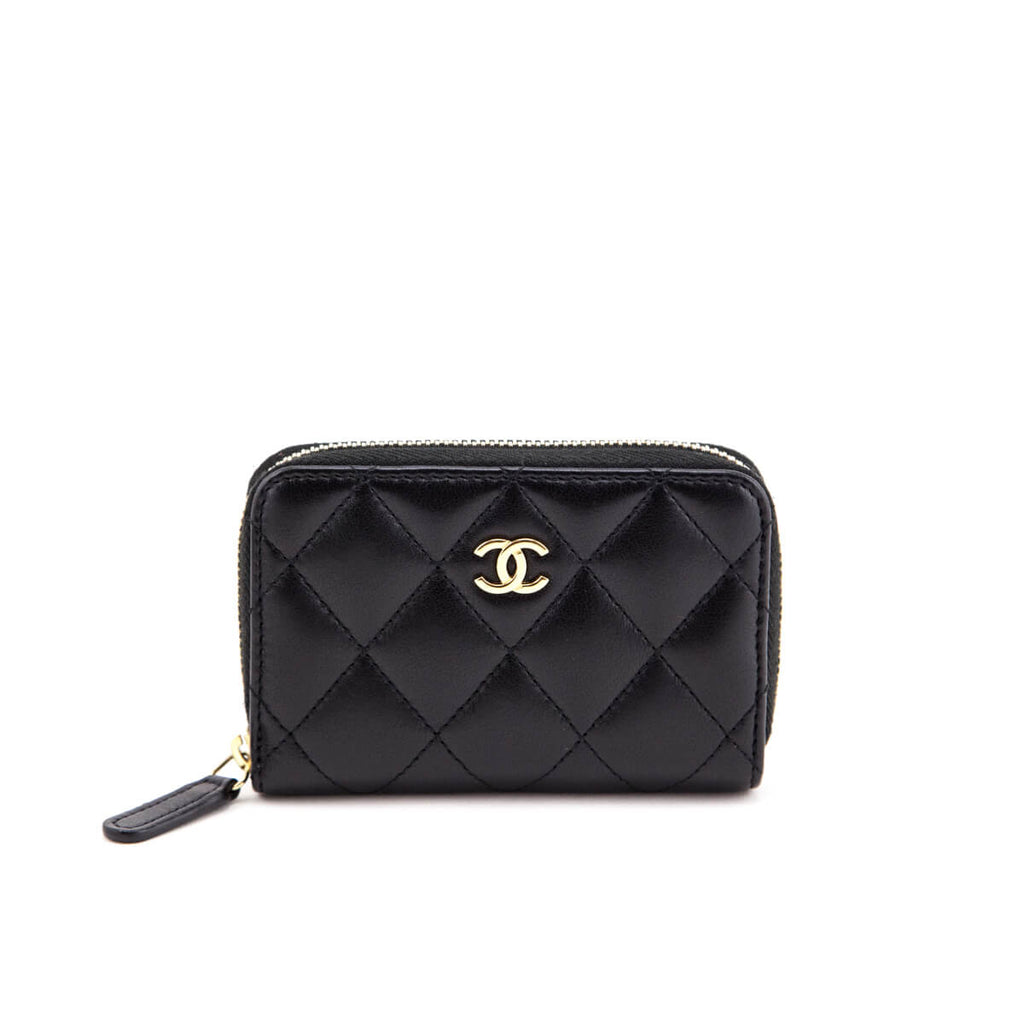 Buy Pre-Owned CHANEL Classic Zipped Coin Wallet Grained Black Calfskin