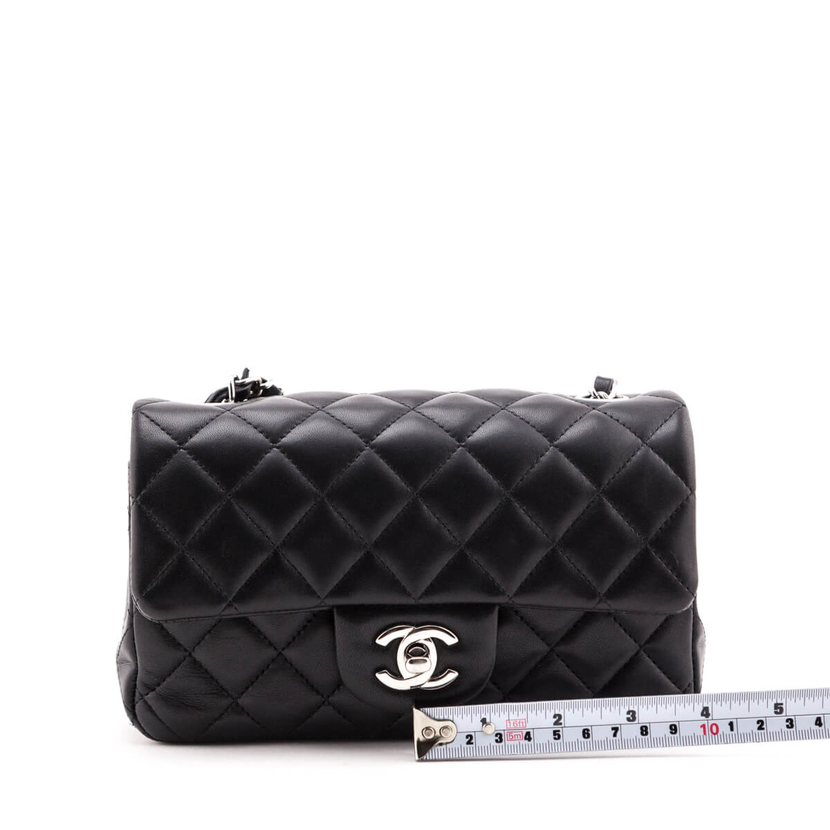 Chanel Black Quilted Lambskin Mini Classic Rectangle Flap Bag SHW - Love that Bag etc - Preowned Authentic Designer Handbags & Preloved Fashions