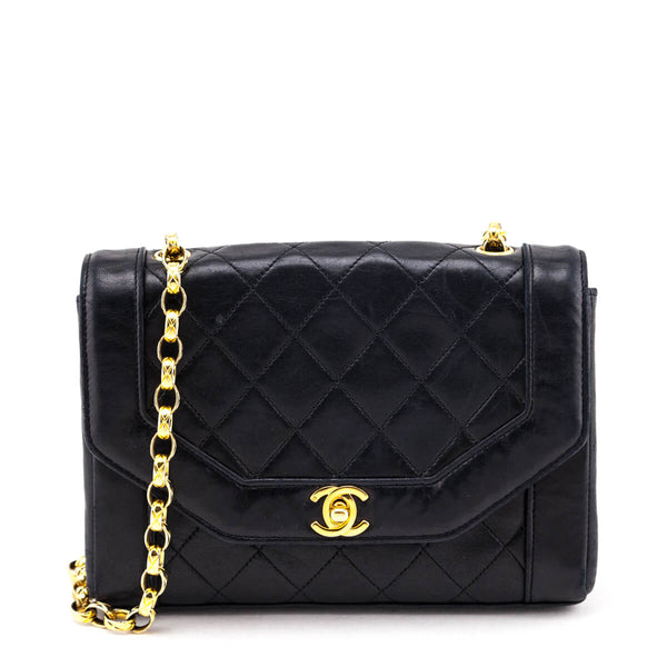 Chanel Mini Flap Bag Black rhinestone accent logo, Lambskin Shoulder, 100%  auth
