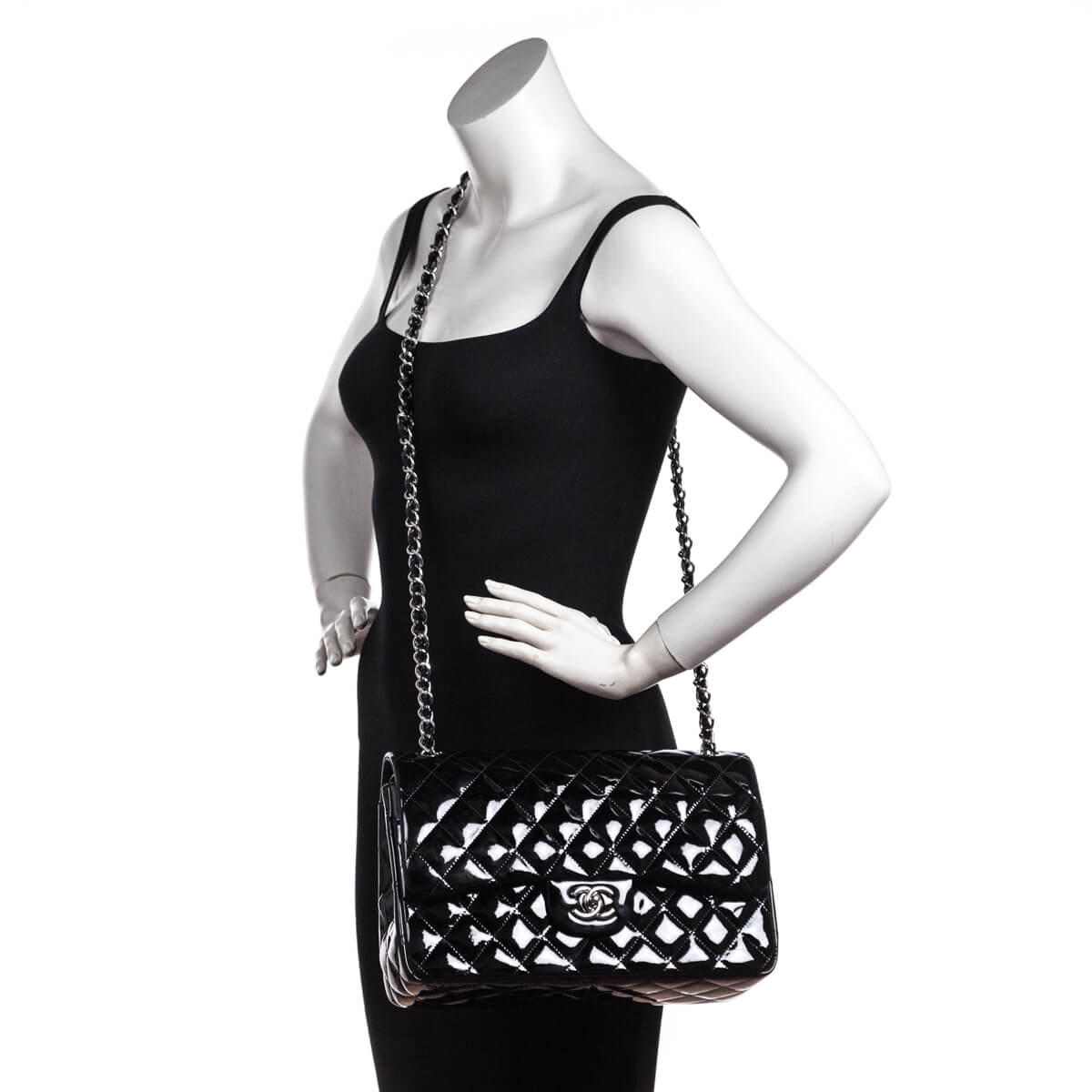 Chanel Black Quilted Patent Leather Jumbo Large Classic Double Flap Ba –  Love that Bag etc - Preowned Designer Fashions
