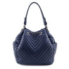 Chanel Blue Quilted Deerskin Chevron Medium Chain Bucket Bag - Love that Bag etc - Preowned Authentic Designer Handbags & Preloved Fashions