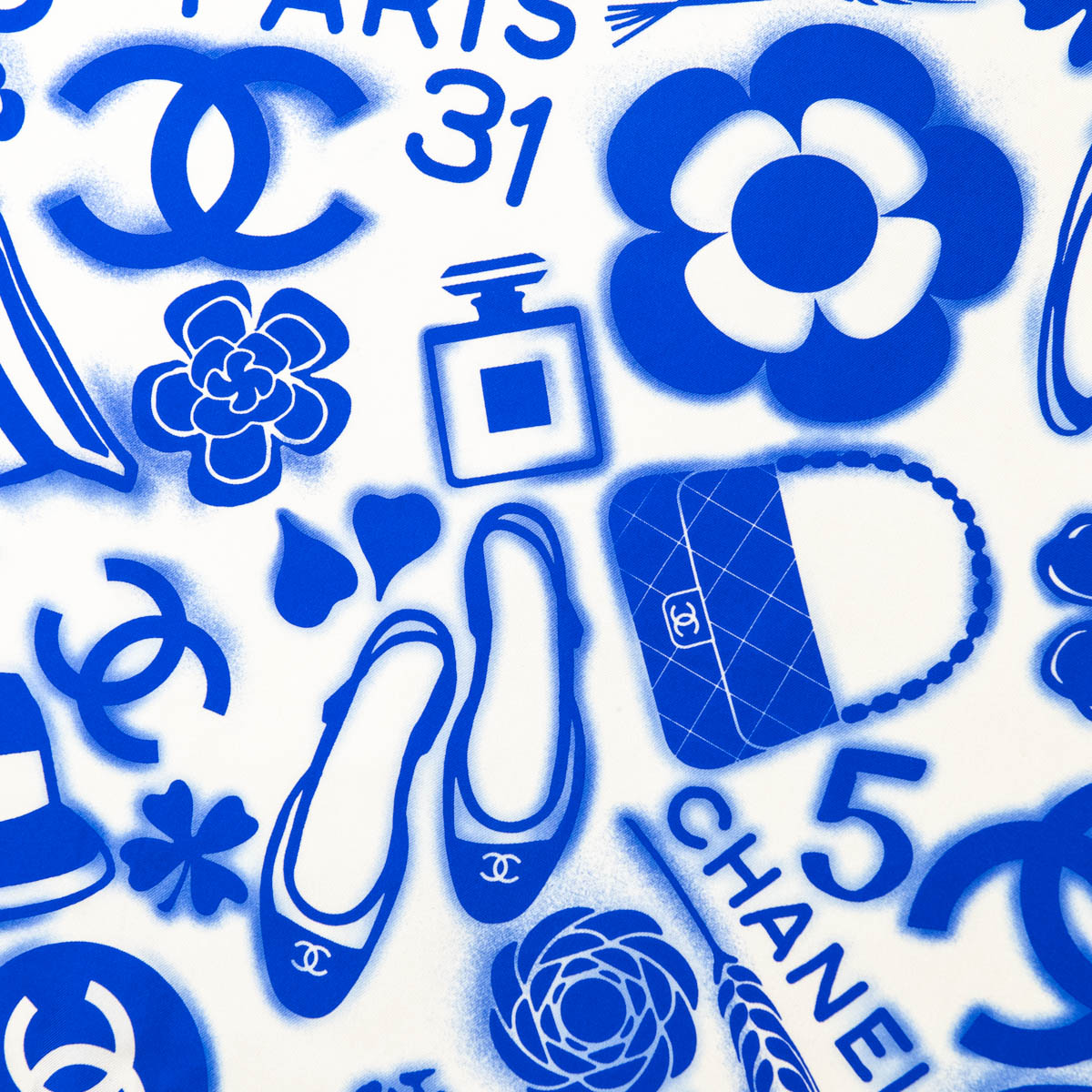 Chanel Blue Silk CC Icon Scarf - Love that Bag etc - Preowned Authentic Designer Handbags & Preloved Fashions