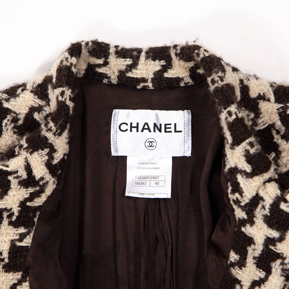 Vintage Chanel Numbered Haute Couture Houndstooth Jacket  Recess