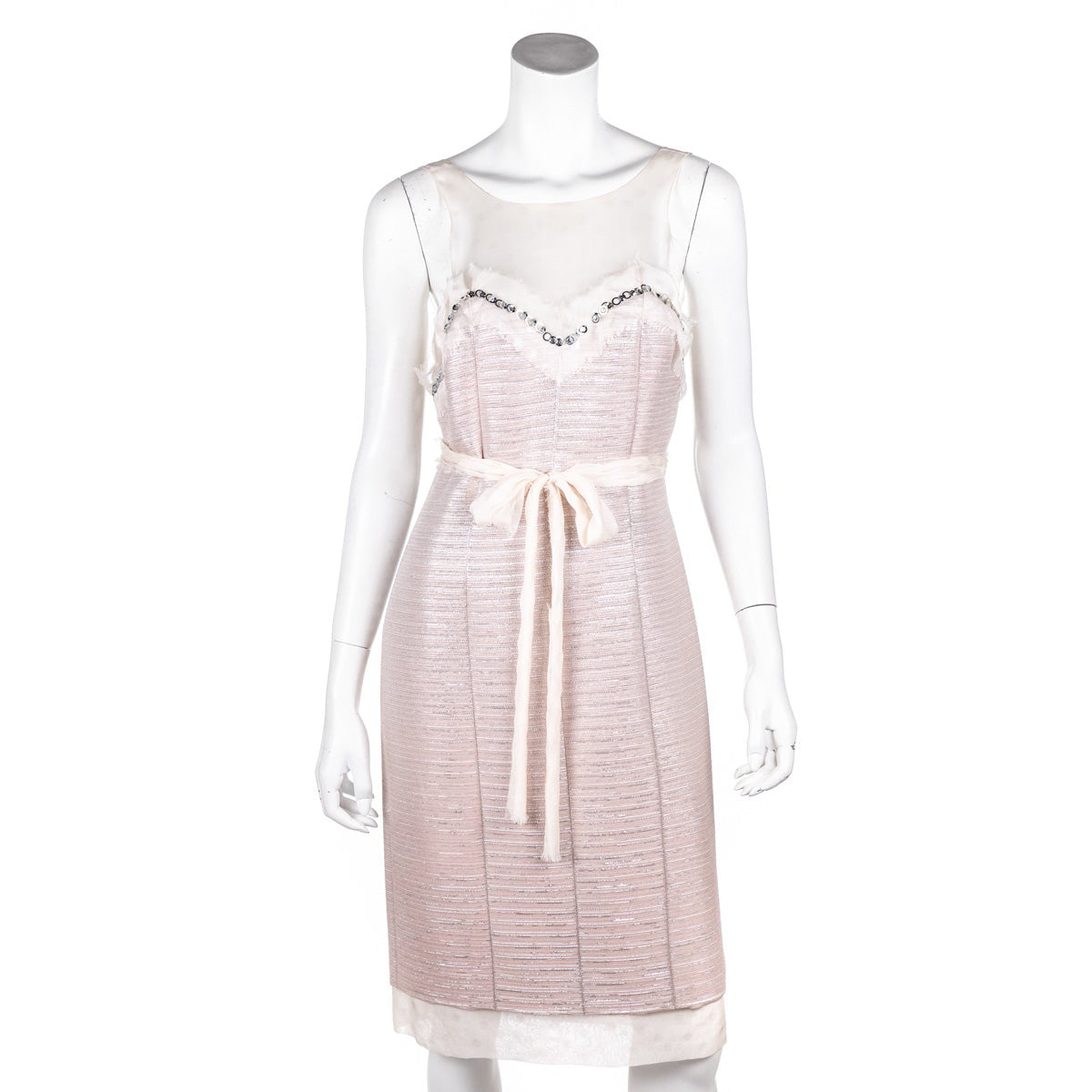 CHANEL CHANEL Tweed dress one piece 19C P60284 Nylon Pink Used Women size  38 19C P60284
