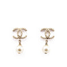Chanel Gold Tone CC Faux Pearl Drop Earrings - Love that Bag etc - Preowned Authentic Designer Handbags & Preloved Fashions
